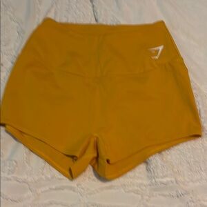 Gymshark Yellow Athletic Shorts High-Waisted Mid-Thigh